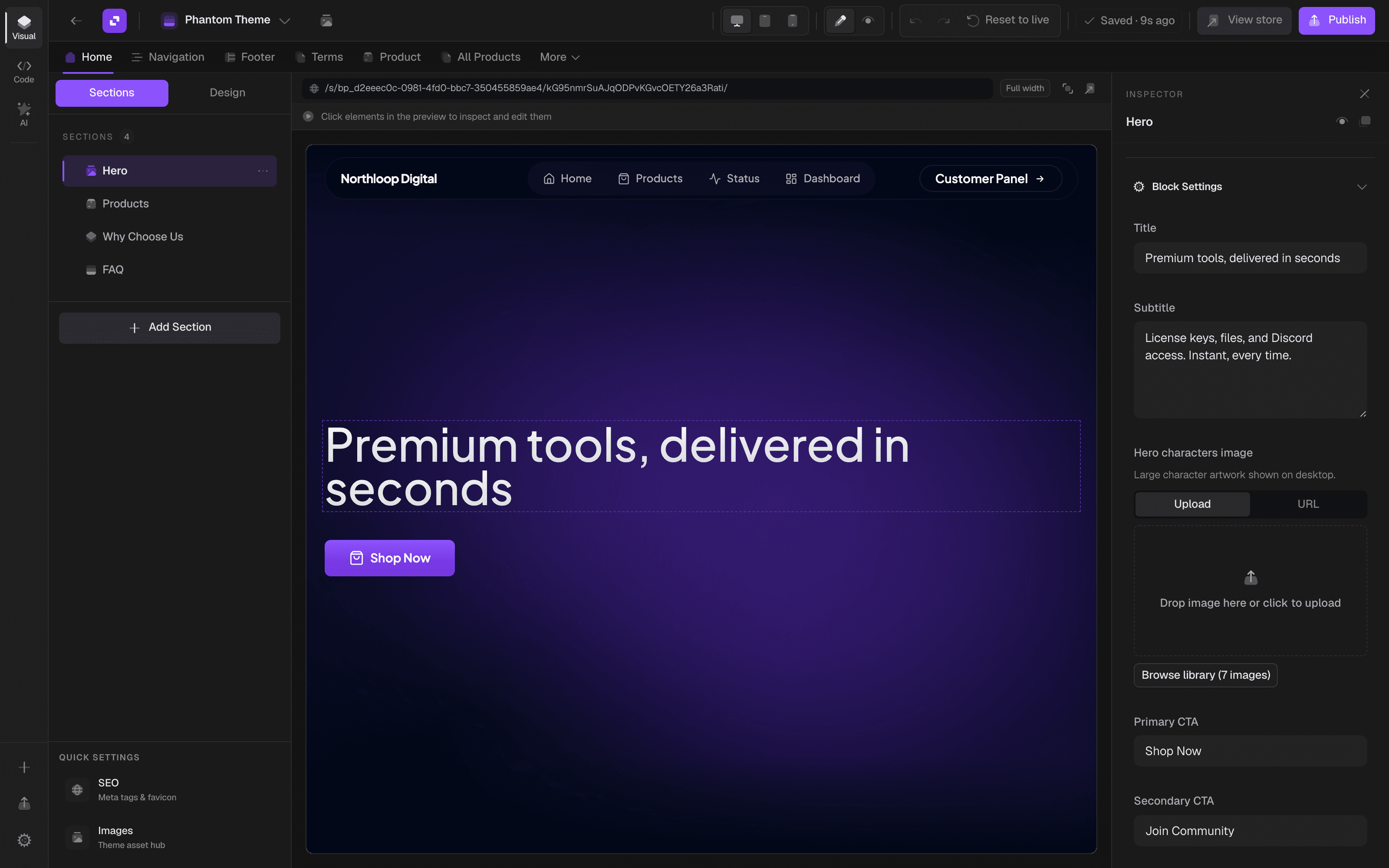 Shoppex theme builder
