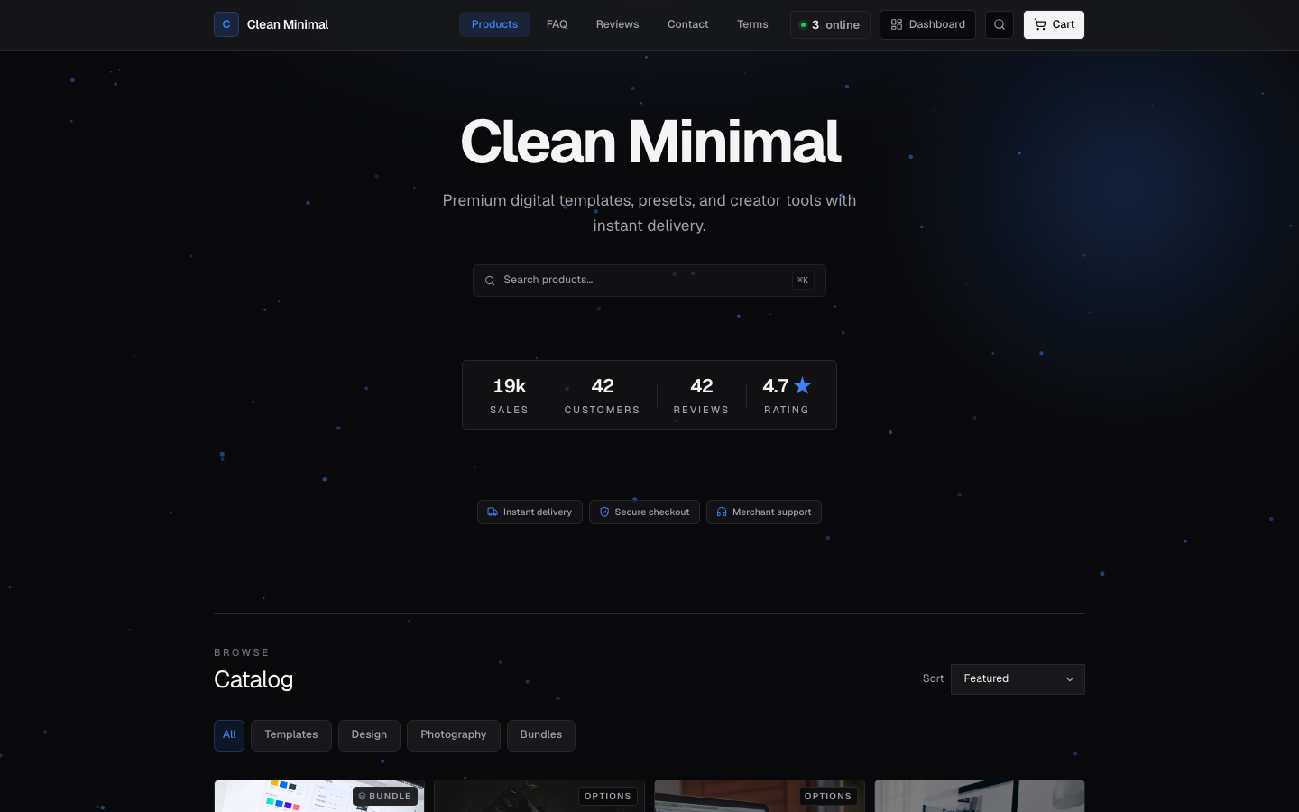 Clean Minimal theme storefront